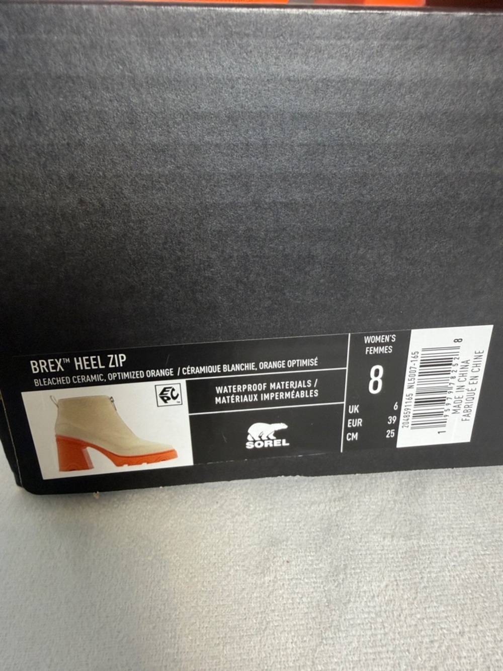 NEW Sorel Women's Brex Heel Zip Boots Size 8 Bleached Ceramic Optimized Orange - Picture 11 of 12